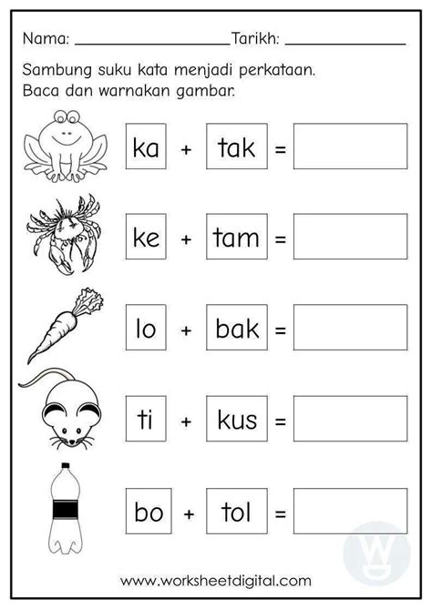 Perkataan Suku Kata Interactive Worksheet Alphabet Activities Porn