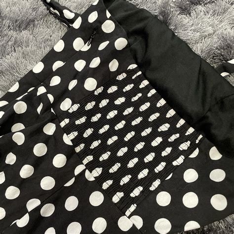 Vintage 1950s Style Polka Dot Black And White Dress Depop