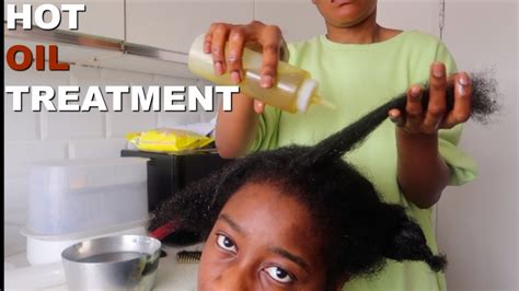 Diy Hot Oil Treatment On Natural Hair Youtube