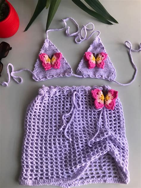 Crochet Bikini Set Bride Bikini Set Handmade Crochet Bikini Handmade Bikini Top Festival