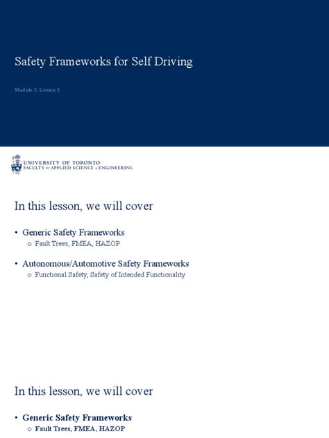 05 - Lesson 3 Safety Frameworks For Self Driving - C1M3L3 - Safety ...