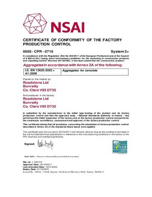 Fillable Online Certificate Of Conformity Of The Factory Production