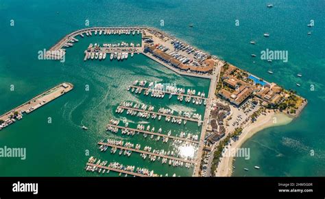 Aerial View Alcudia Harbour Marina Sailboats Port Dalcúdia