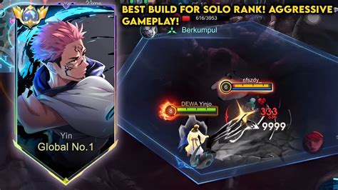 GLOBAL YIN BEST BUILD FOR SOLO RANK 100 AUTO WIN Mobile Legends