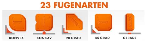 CRAFOX Fugenglätter 5er SET ORANGE das Tool für perfekte Fugen