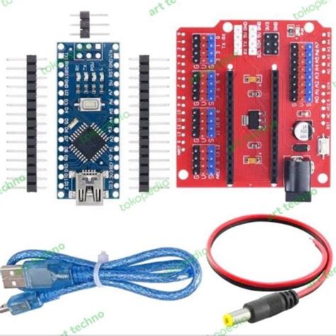 Arduino Nano V3 Atmega328p With Expansion Board And Kabel Data Power