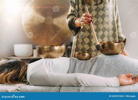 Tibetan Singing Bowl In Sound Therapy Stock Photo Image Of Healing