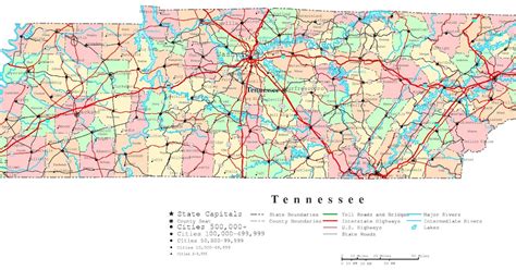 Online Maps: Tennessee Map with Cities