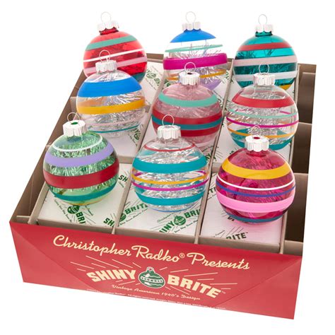 Christopher Radko Shiny Brite Confetti 25 Decorated Rounds And Reflectors Tulip Christmas