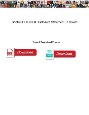 Fillable Online Conflict Of Interest Disclosure Statement Template