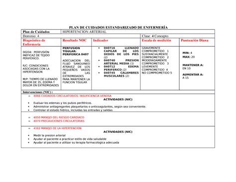 Ejemplo Place PLAN DE CUIDADOS ESTANDARIZADO DE ENFERMERÌA Plan de