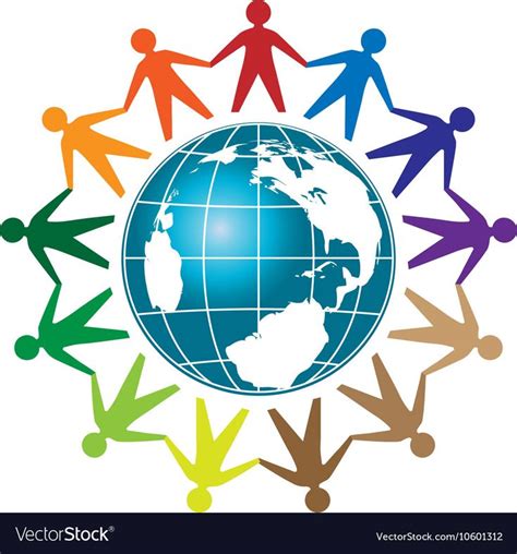 People Unity And Globe Logo Vector Image On Vectorstock Globe Logo