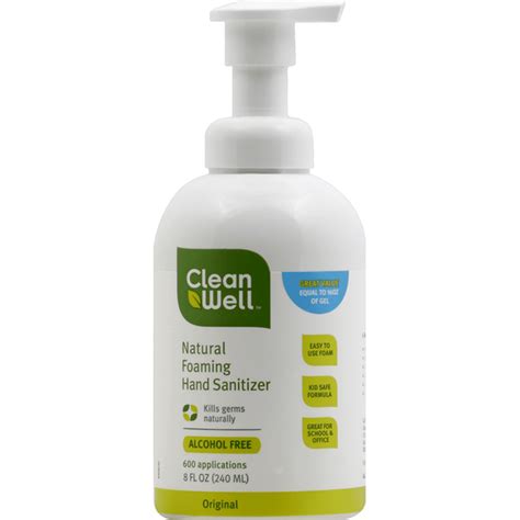 Cleanwell Hand Sanitizer Natural Foaming Original 8 Oz Delivery Or