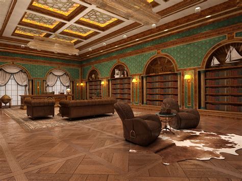 Interior Library 3d Model Cgtrader