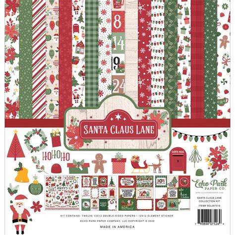 Echo Park 12x12 Collection Kit Santa Claus Lane 13 Sheets