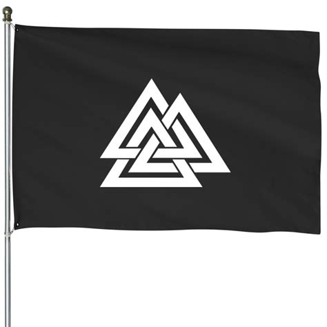 Valknut House Flags Valknut Symbol Pagan Norse Mythology Nordic Viking Odin Sold By Abominable