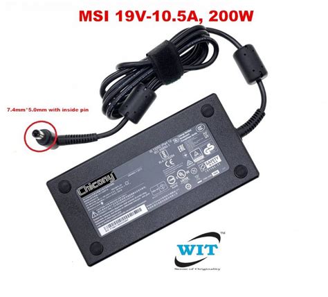 CHICONY MSI 19V 10 5A 200W 7 4mm 5 0mm Inside Pin AC Adapter For