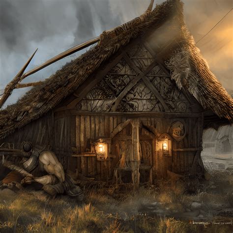 Viking Longhouse Deviant Art Station Cinematic Lighting Fantasy ...