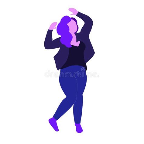 Dancing Plump Woman Stock Vector Illustration Of Isolated 61716638