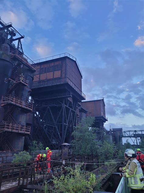 Höhenretter der BF Oberhausen im Duisburger Landschaftspark feuerwehr