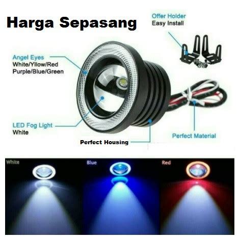 Jual Lampu Foglamp LED 89mm 3 5 Inci 76mm 3 Inch Projector Angel Eyes