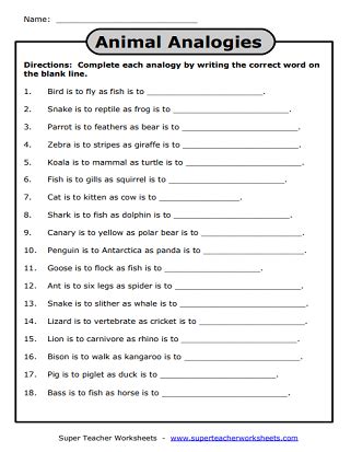 Check Skills Worksheet Critical Thinking Analogies Answer Key Page 4