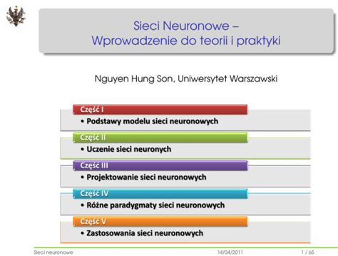 PDF Sieci Neuronowe Wprowadzenie Do Teorii I Praktykison Sysdec W6