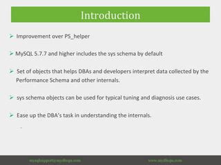 An Overview To Mysql Sys Schema Ppt