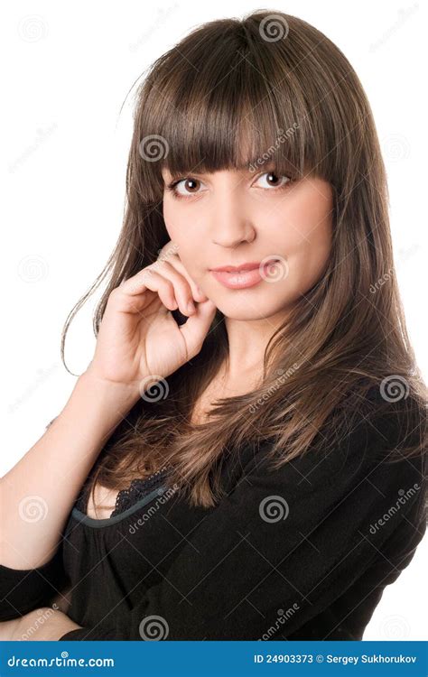 Jeune Brunette Sexy Dans Le Noir Image Stock Image Du Cheveu Isolement