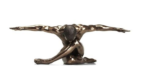 Nude Male Bodybuilder With Spread Arms Decorative Statue Human Body