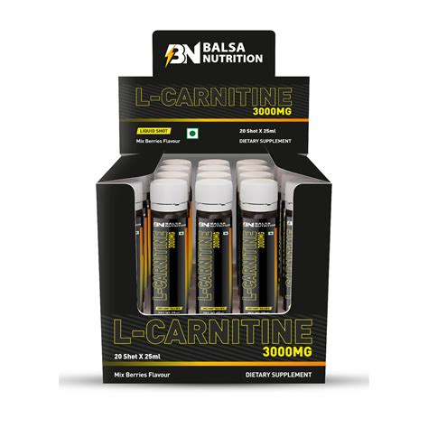 L Carnitine 3000mg 20 Shots X 25ml BalsaNutrition