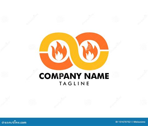 Infinity Fire Flame Logo Template Stock Vector Illustration Of