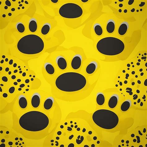 Premium AI Image | vector paw print stickers with yellow background