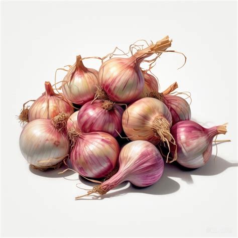 Premium Ai Image A Close Up Of A Pile Of Onions On A White Surface