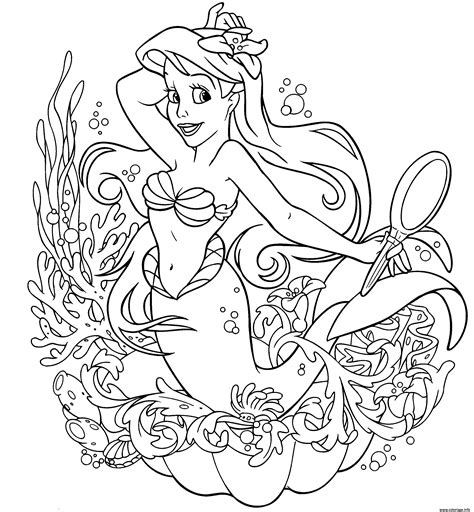 Coloriage Ariel La Petite Sirene Dessin Sirene Imprimer