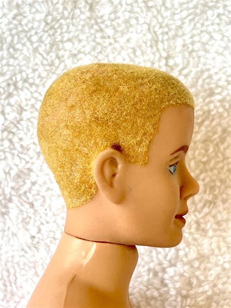 Vintage Ken Doll Blonde Flocked Hair Plus Stand Ebay