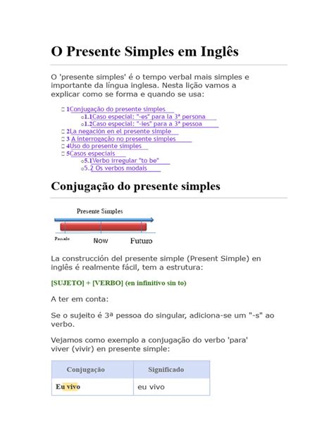 Simples Presente Em Inglês - Guia Completo do Presente Simples em Inglês | PDF | Assunto (gramática ...