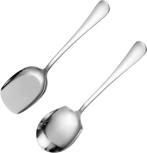 Daqusu Large Serving Spoons Stainless Steel Soup Spoons Cook Serving