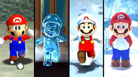 Evolution Of Snow Levels In 3d Super Mario Games 1996 2019 Youtube