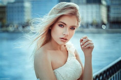 Wallpaper Face Women Outdoors Model Blonde Depth Of Field Blue