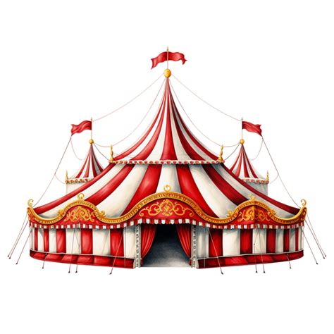 Red And White Circus Tent Ai Generative 29336729 Png