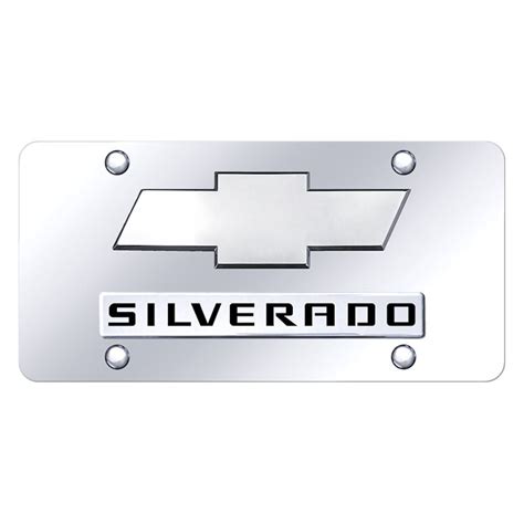 Autogold D Sil Cc Chrome License Plate With D Chrome Silverado