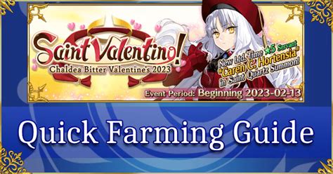 Valentine's 2023 - Quick Farming Guide | Fate Grand Order Wiki - GamePress