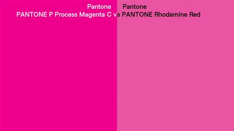 Pantone P Process Magenta C Vs Pantone Rhodamine Red Side By Side