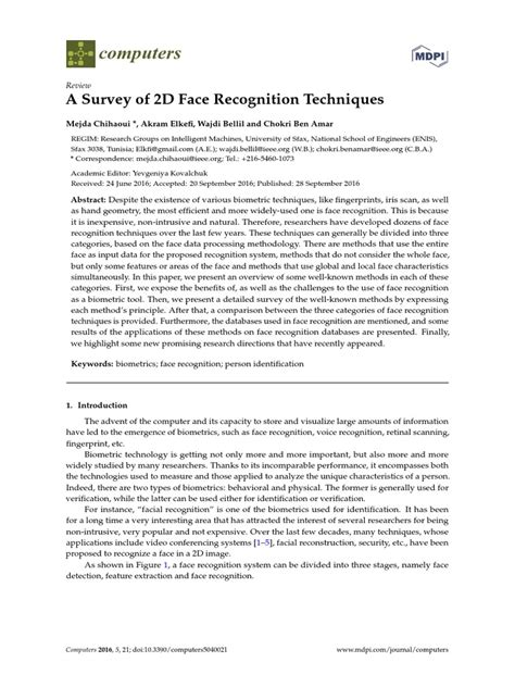 2D Face Recognition | PDF | Principal Component Analysis | Support ...