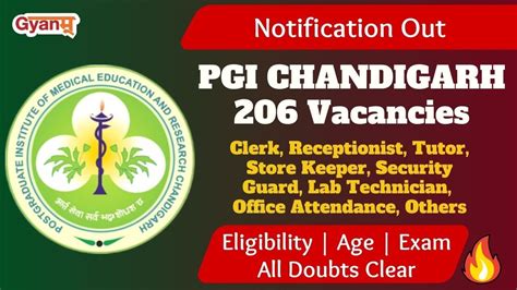 Pgi Chandigarh Vacancies Out Pgi Recruitment Clerk