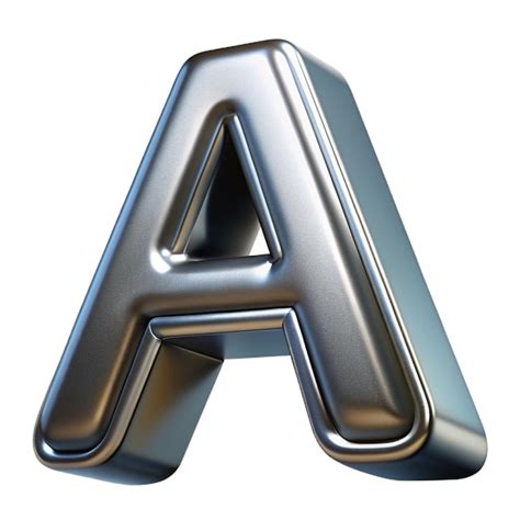 Metal Letter A Uppercase Isolated On White Background D Metal Alphabet