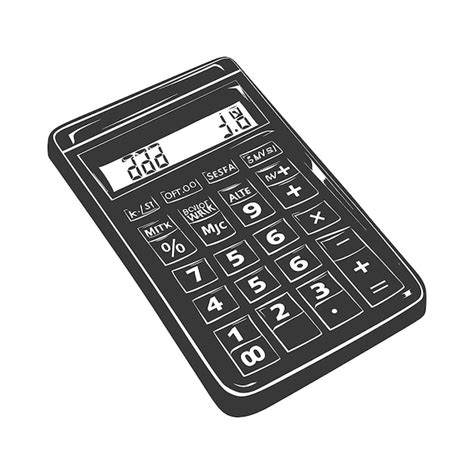 Silhouette Calculator Office Utility Black Color Only Premium Ai