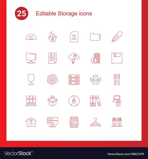 storage icons royalty  vector image vectorstock