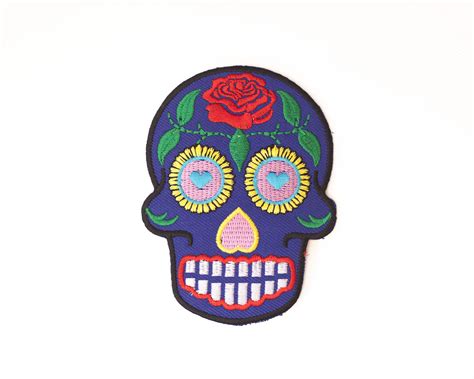 Dark Blue Sugar Skull Patch Cybershop Australia